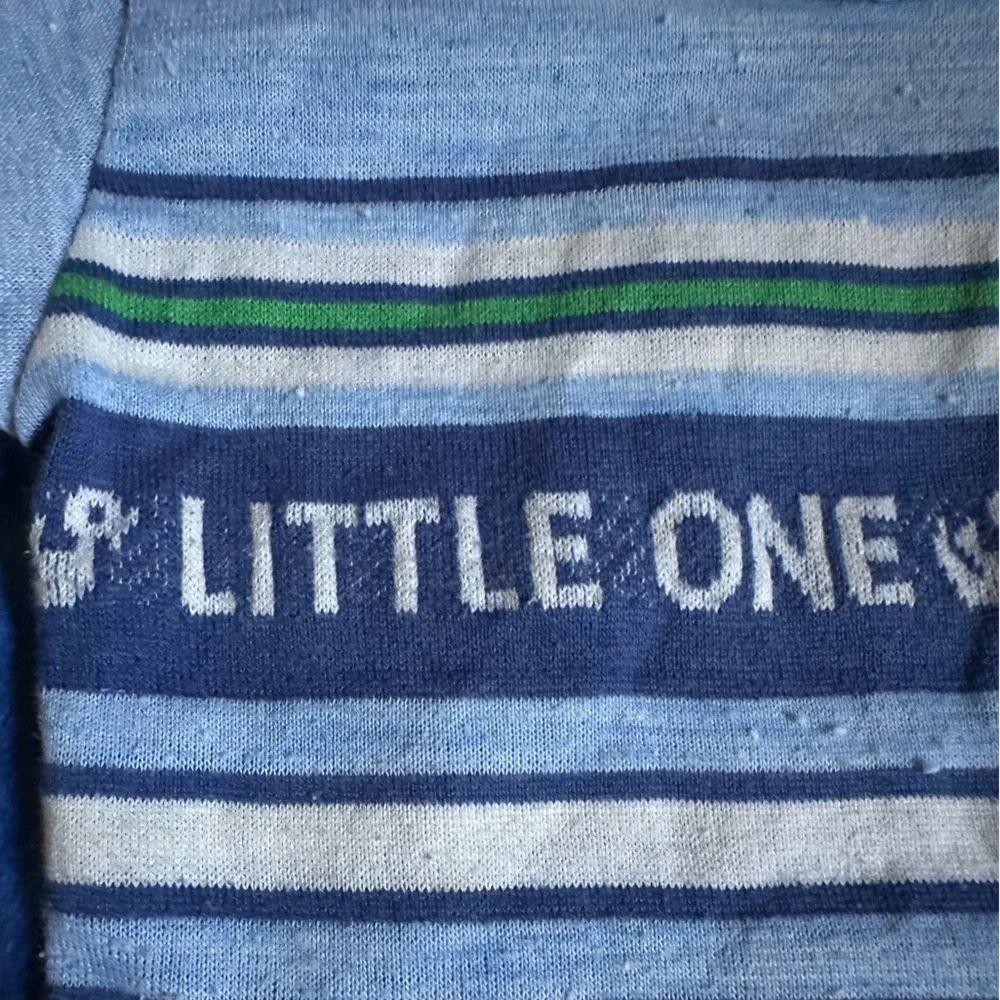 Health-tex 70’s Vintage Baby Blue Striped Soft Shirt and Shorts
